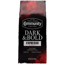 Community Coffee Dark , Bold Expresso Extra Dark Roast Ground 12 oz Gable Top. 11.99 per pound