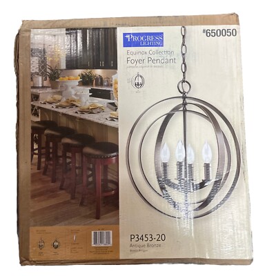 Progress Lighting #650050 4-Light Antique Bronze Transitional Globe LED Light