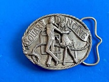 Romantic Couple Square Dancing Vintage 1986 C J Inc Belt Buckle