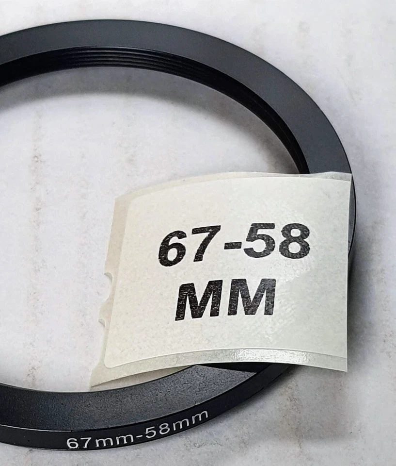 67-58mm Step-Down Lens Filter Converter Adapter Ring 67mm-58mm Metal E67 to E58 - Image 4 of 4