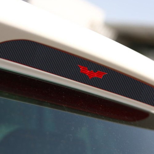 3Pcs/Set 3D Batman Carbon Fiber Stickers Brake Tail Light Decals Car Accessories - Foto 8 di 12