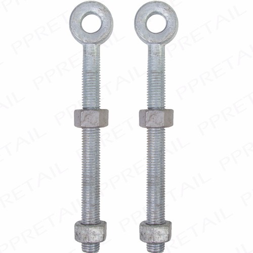 2Pcs 200mm x 19mm HEAVY DUTY ADJUSTABLE GATE EYEBOLTS & Nuts Adjustable Fence - Picture 2 of 3