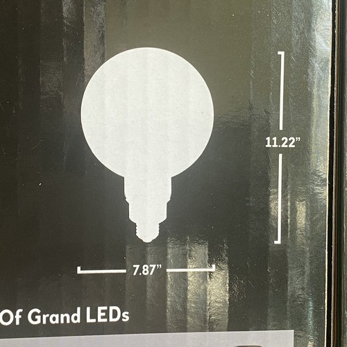 Bulbrite 4W Grand LED Filament Globe Shape 7.87" Diameter 200 lum 2200K-Set of 2 - Picture 6 of 11