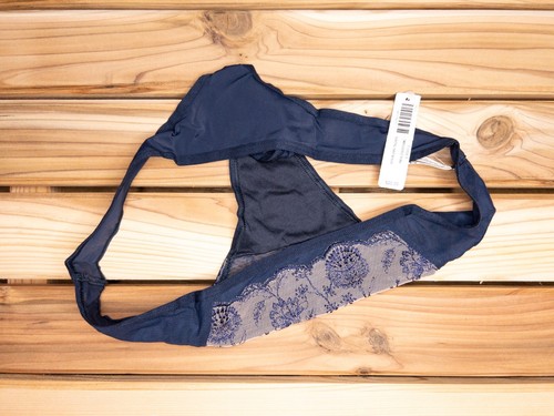 Panty perizoma blu navy ricamato fiori selvatici taglia 7 L di Soma nuovo con etichetta - Foto 2 di 3