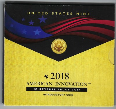 USA: American Innovation 1 Dollar Reverse Proof Coin 2018, Introductory, Mint S 