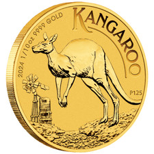 2024 Kangaroo Nugget Gold Coin - King Charles III - Australia - 1/10 oz BU 3334.40 per troy oz