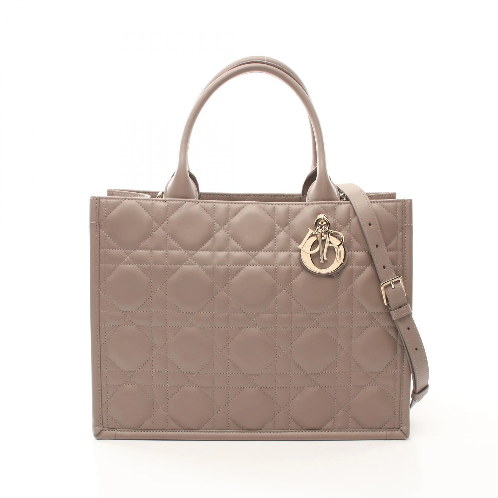 Sac fourre tout Dior BOOK TOTE moyen macro cannage M1324OWHPM30GU cuir beige occasion 2 voies
