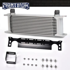 13 Row 10AN Universal Aluminum Transmission Engine Oil Cooler+Mounting Bracket