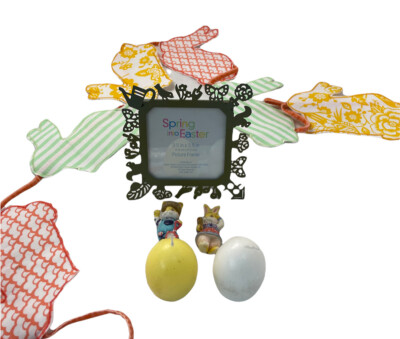 Spring Easter  Rabbit Decorations Lot of 6 items Bunny Garland