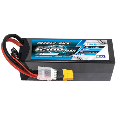 NHX Muscle Pack 4S 14.8V 6500mAh 100C Hard Case Lipo Battery w/ XT60 Connector
