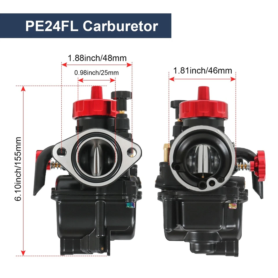 Carburador PE 24mm Pre-Jetted Racing se adapta a Yamaha TTR125E TTR125L TTR125LE NUEVO Foto 2 de 4