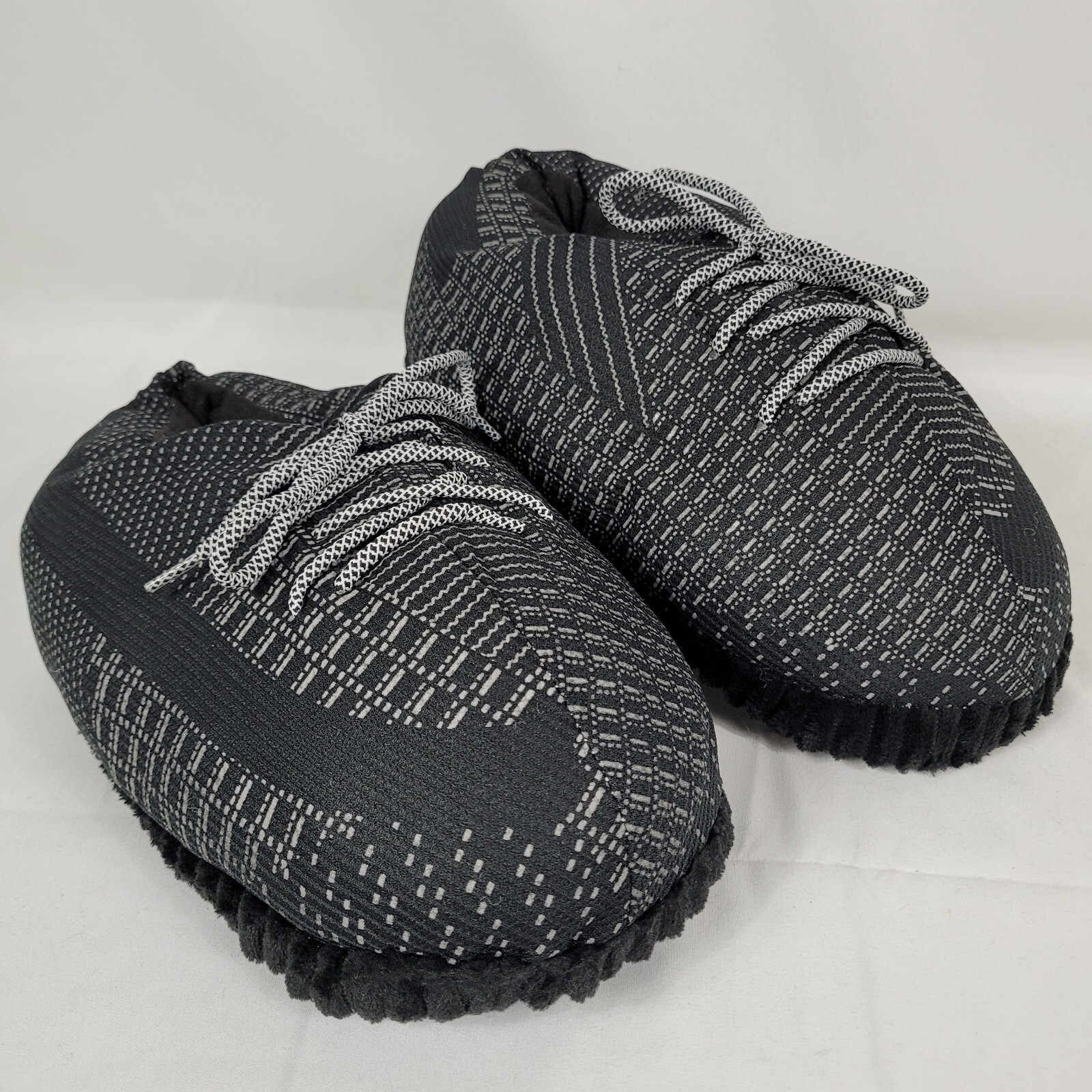 Sneaker Slippers Black Grey Non Slip Sole Indoor House Slipp