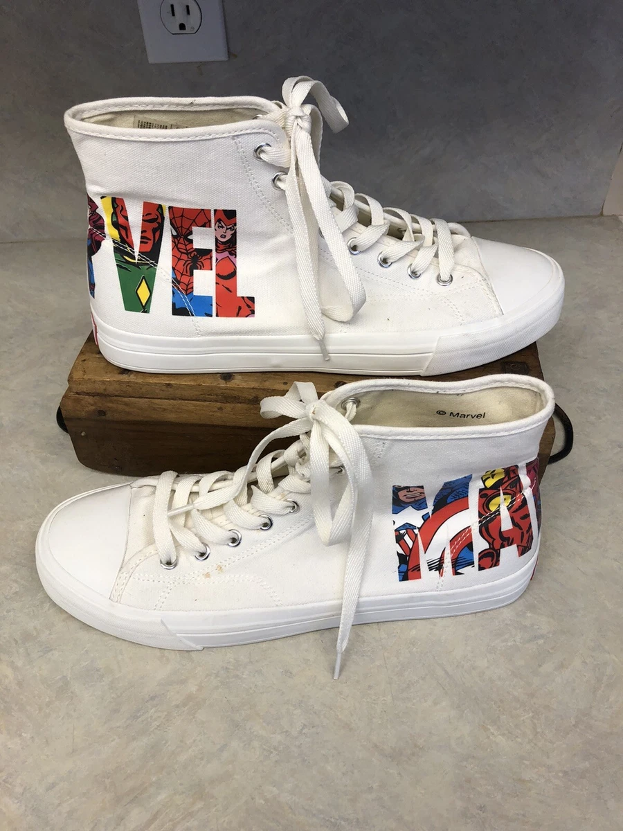 H M Marvel Hi Top Tennis Shoe Sz 10 Super Heroes eBay