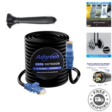 High-Speed 250 Ft Black Cable - Cat 6 Direct Burial Ethernet for Indoor/Outdoor