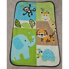 Garanimals Fleece Baby Blanket 30x45 Giraffe Elephant Monkey Tiger Turtle Bird