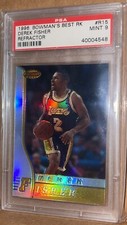 1996 Bowman's Best REFRACTOR #R15 Derek Fisher PSA 9 Lakers
