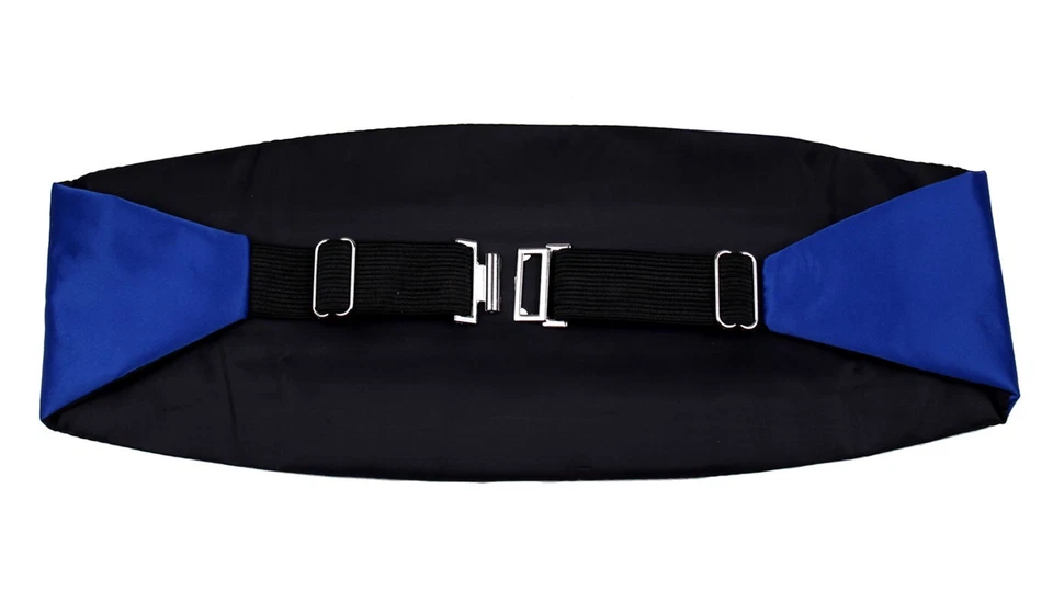 Conjunto de gravata borboleta masculina azul royal sólido 3 peças formais casamentos - Imagem 2 de 3