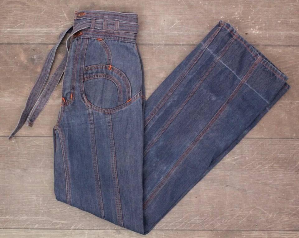 VTG Women's 70s N'est Ce Pas Denim Flare Leg Jeans Sz 25" 1970s High Waist - Image 2 of 4