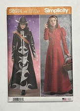 Simplicity S8974 Leather Coat Red Riding Hood Costume Sz 6-14 Sewing Pattern New