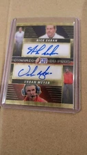 Pro Set Metal Nick Saban Urban Meyer Dual Auto Super Prismatic Gold Vinyl 1/1