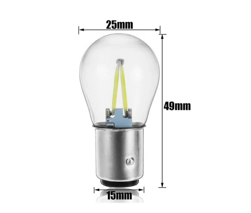 2stk P21/5W BAY15D 1157 COB 2 LED Brems Rückleuchte Lampe 12V/24V DC Auto 6000K - Bild 3 von 4