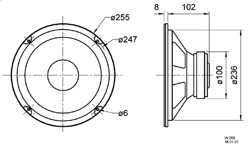 Visaton W 250 8 Ohm 25 CM (10 ") Subwoofer With Luftgetrockneter Membrane 070122 - Picture 2 of 3