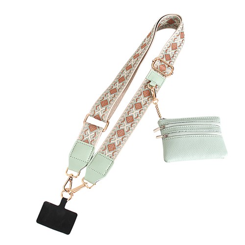 Phone Strap with Zippered Pouch Cross Body Phone String with Zipper Wallet Pouch - Picture 14 of 15