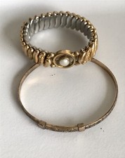 3 PC Antique Vintage Gold Filled Childs Bracelet Lot Signed Pittman Keeler