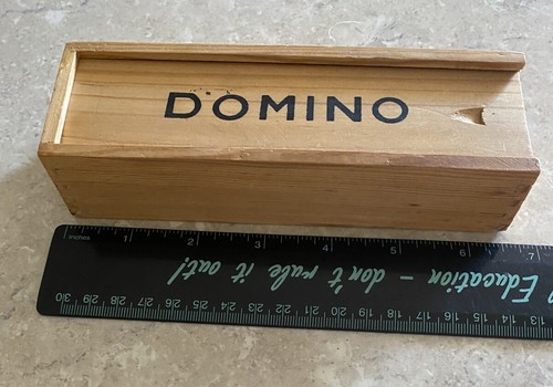 Vintage - Double Six Dominoes Set of 28 Tiles With Wooden Box, lid & Instns. - Picture 3 of 13