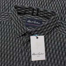 Robert Graham NWT Nucci Patterned Casual Button Down Shirt Size XL in Black