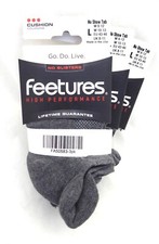Feetures High Performance Cushion 3 pk No Show Tab Gray Small-XL, Unisex
