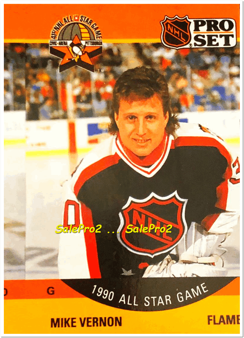 PRO SET 1990 MIKE VERNON NHL FLAMES ALL STAR GOALIE #338 MISCUT
