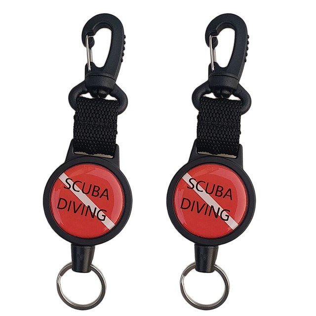 2pcs Scuba Diving Lanyard Nylon Retractor Dive Lights Octo Holder Clip Hook eBay