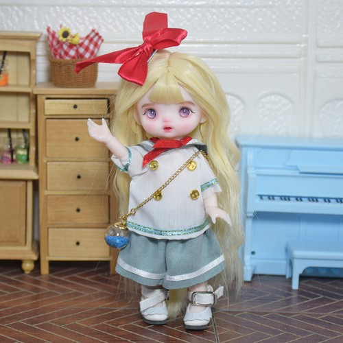 Mini 16cm Girl Doll Toy Cute Doll Removable Blonde Wig and Full Set Clothes Suit - 第 4/21 張圖片