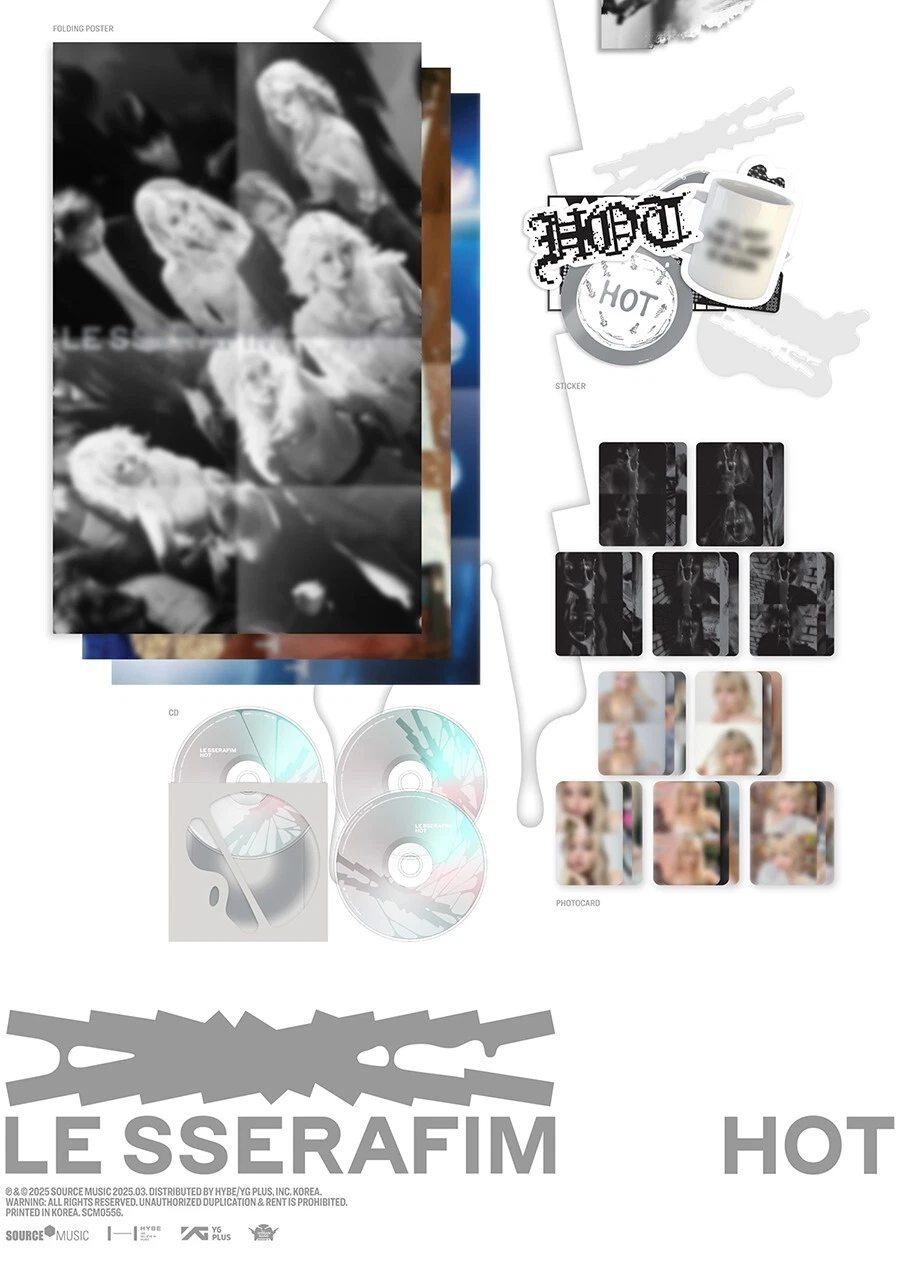LE SSERAFIM HOT 3形態 コンプリート LE SSERAFIM [HOT] Album 3 Ver SET/3 CD+3 Photo Book+3Coaster