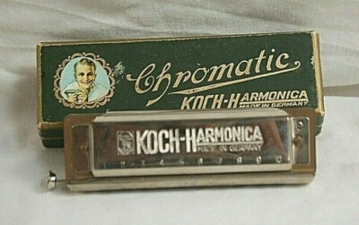Vintage Chromatic Koch Harmonica Key of C 10 Hole 980/40 w