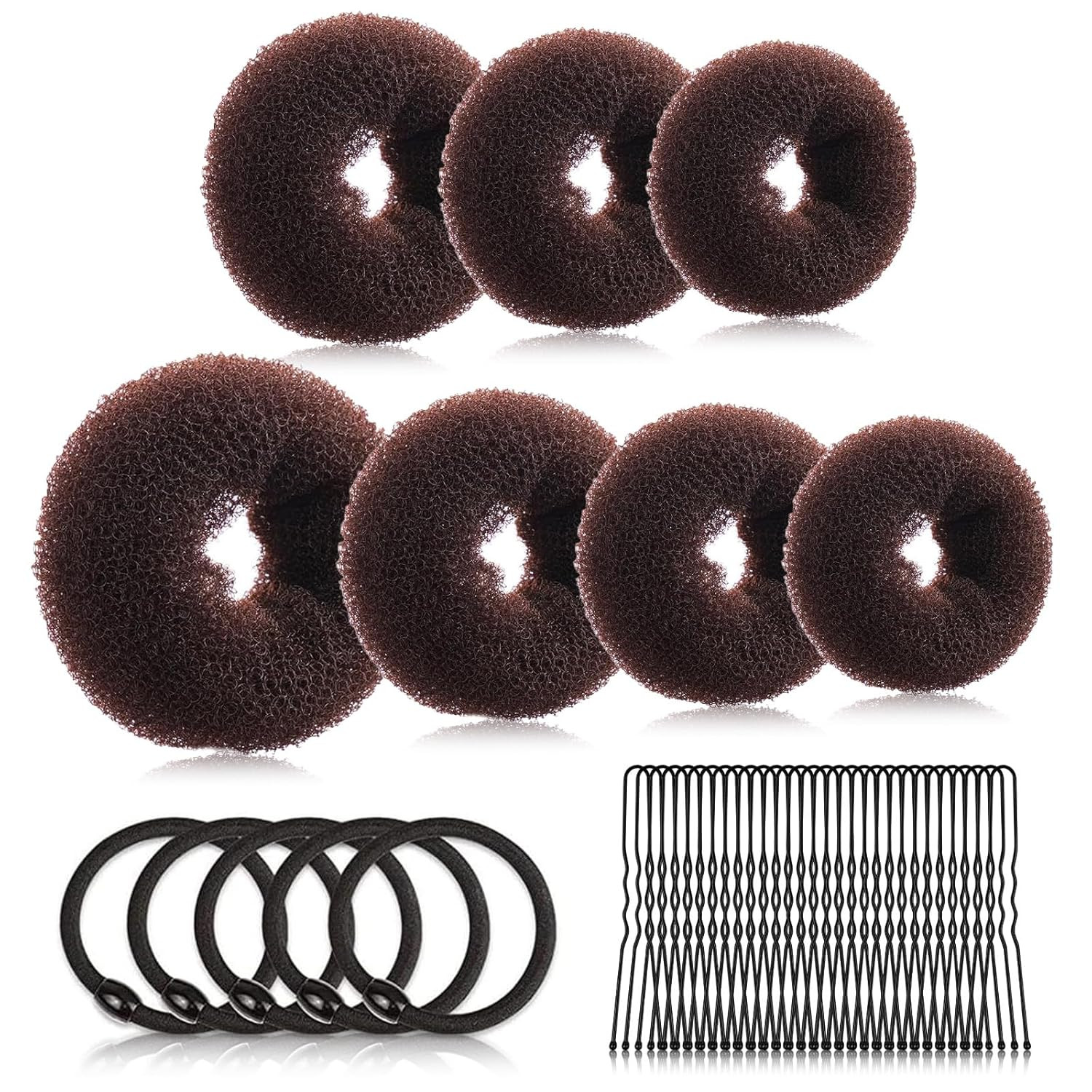Hair Bun, 7 Stück Haardonut, Duttkissen Groß, Hair Bun Maker, Dutt Hilfe, mit 5