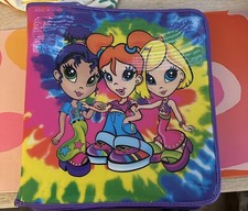 lisa frank 3 ring zipper binder , 2 Lisa Frank Folders, One Notepad and Pen