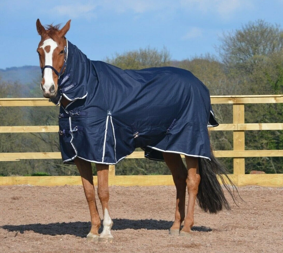 Turner Equestrian 50g Navy 600d Combo Hals Ripstop Pferd Weidedecken 5'3"-7'0"