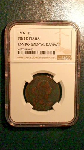 1802 DRAPED BUST Large Cent NGC FINE Details 1C Penny Coin PRICED TO SELL!