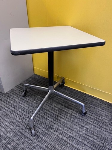Vintage Herman Miller Eames MCM Square Rolling Side Task End Pedestal Table - Picture 7 of 15