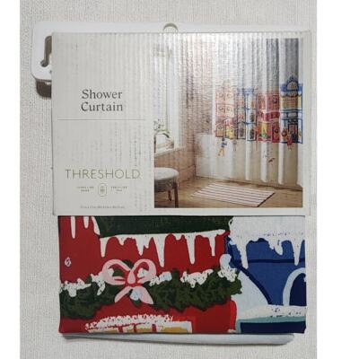threshold shower curtains 72inx72in winter city scene