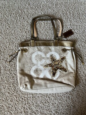 Unique Coach Audrey Canvas Limited Edition Tote bag w/ Jeweled