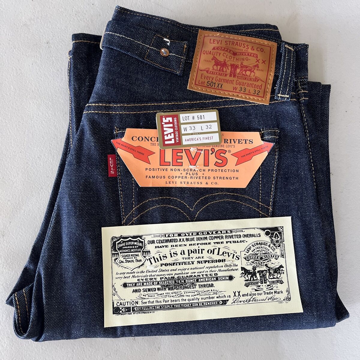 NEW NWT Deadstock LVC Levi's 1937 501XX Buckle Back Big E Denim