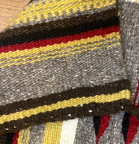 Vintage Yei Navajo Hand Woven Wool Rug Wall Hanging 33.75" x 27.5" inches - Picture 8 of 9