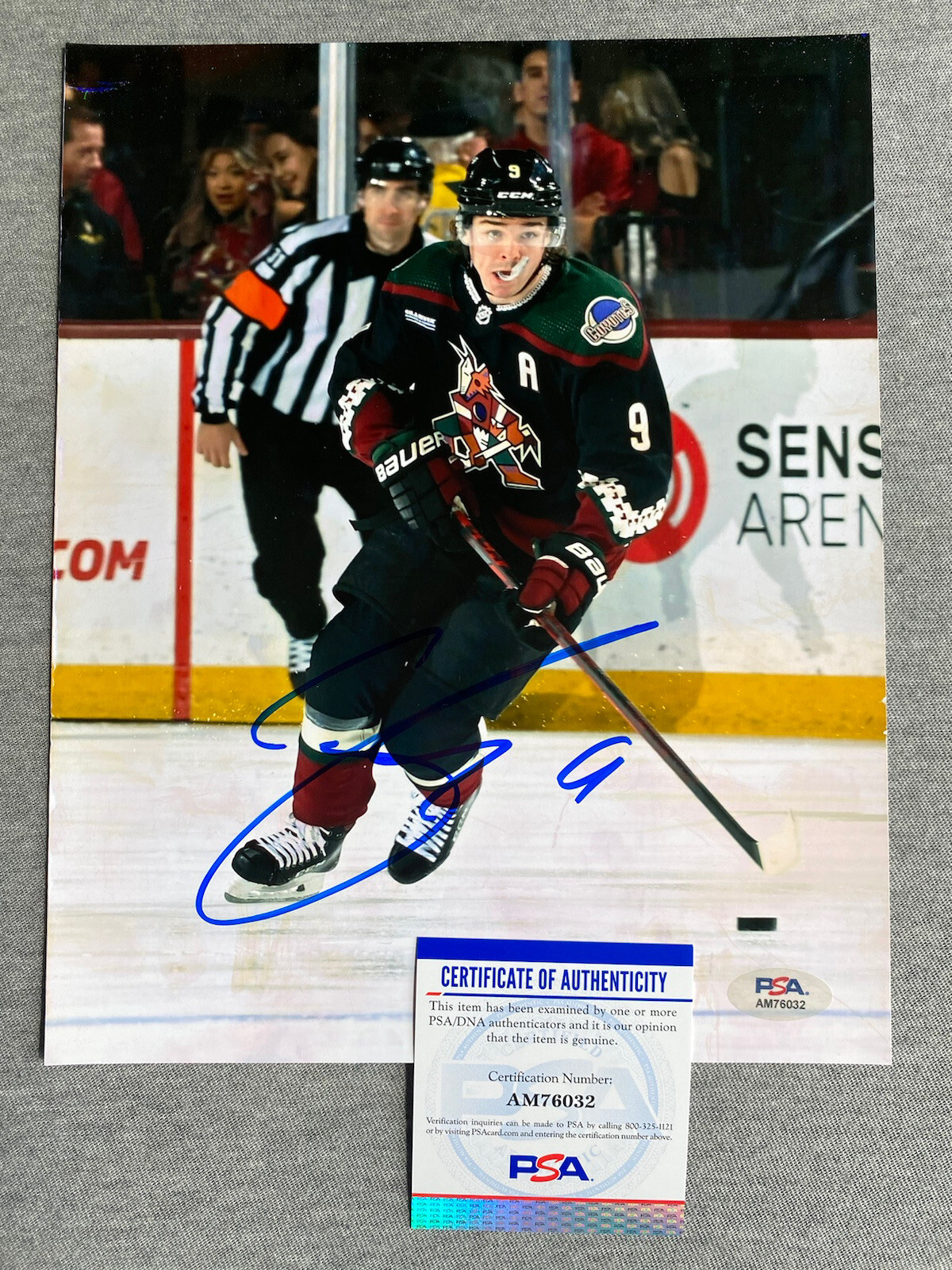 Clayton Keller Autographed Signed Arizona Coyotes - 8x10 ACTION PHOTO PSA AM76032 