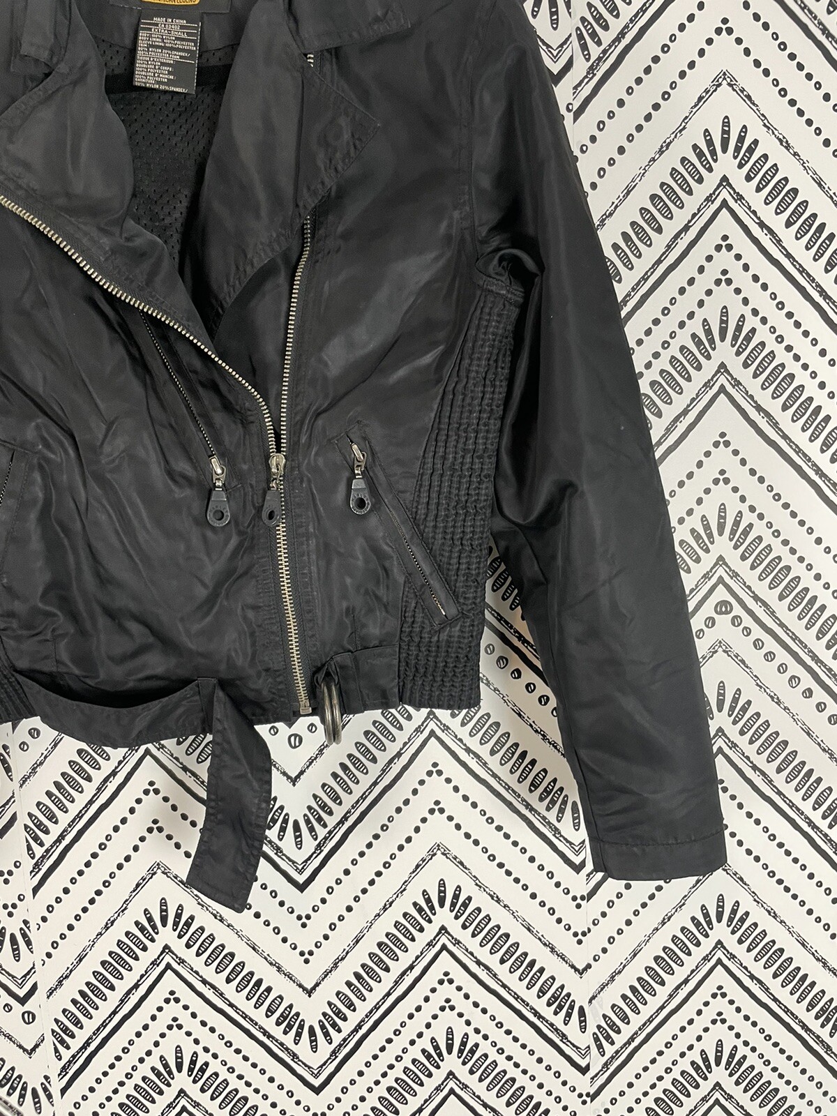 Women Harley Davidson Black Zippers Moto Nylon Riding… Gem