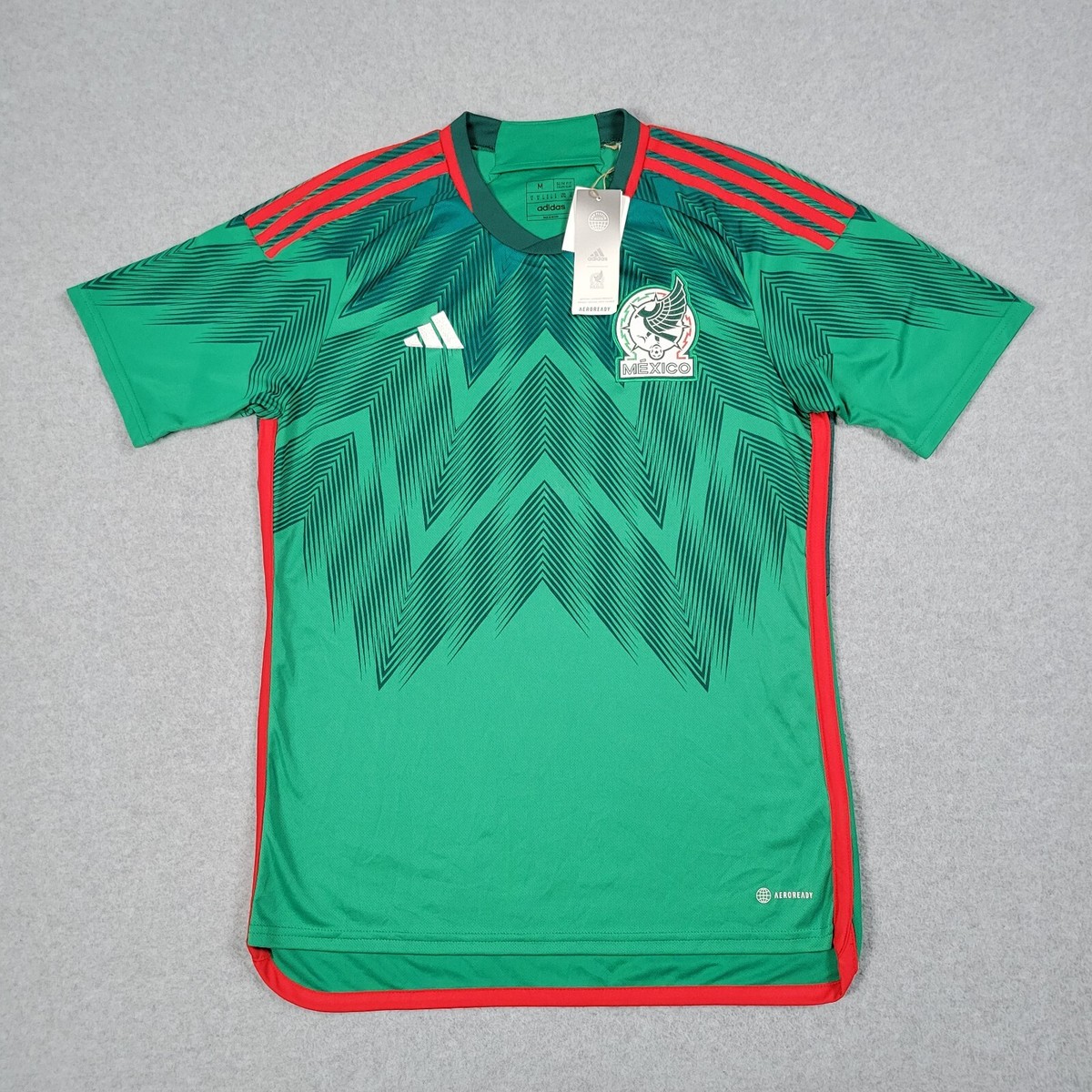 Mexico Jersey Men Medium Adidas 2022 Home Kit FIFA World Cup Slim