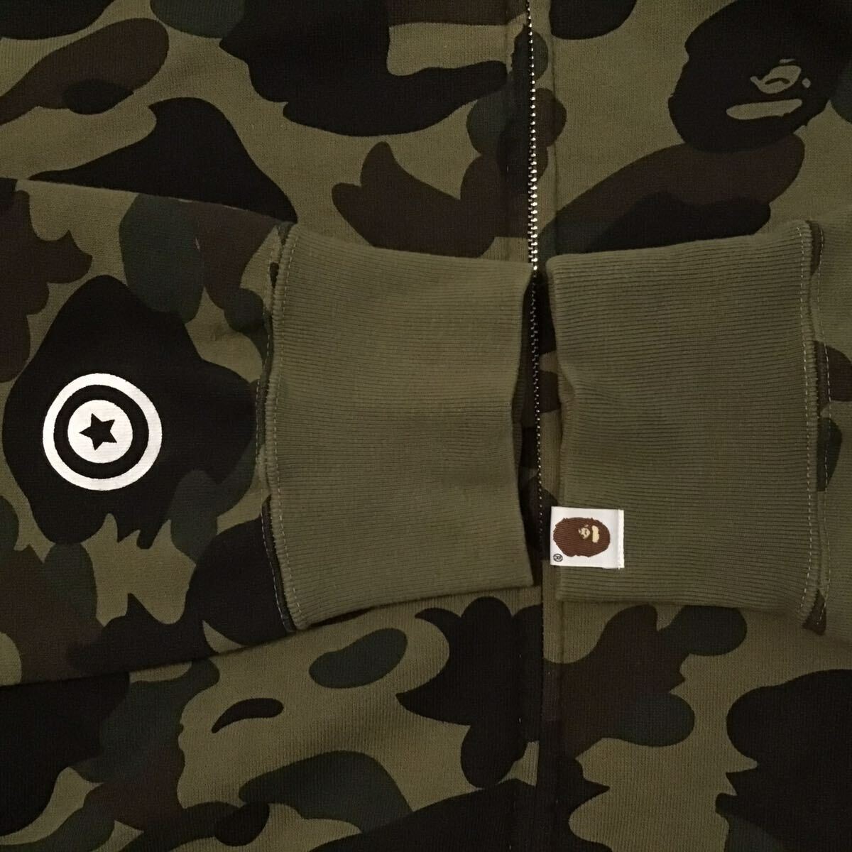 BAPE 1st camo green shark full zip hoodie A Bathing Ape Size XL | eBay