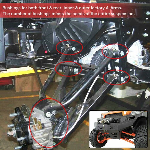 HDPE Front Rear Suspension A Arm Bushings Rebuild for Polaris Ranger 900 XP 800 - Picture 14 of 14